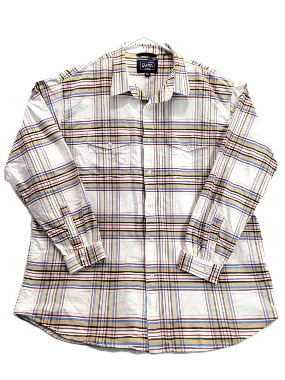 Classic Western Men’s XXL Plaid Button Up Shirt Long Sleeve Multicolor 2XL